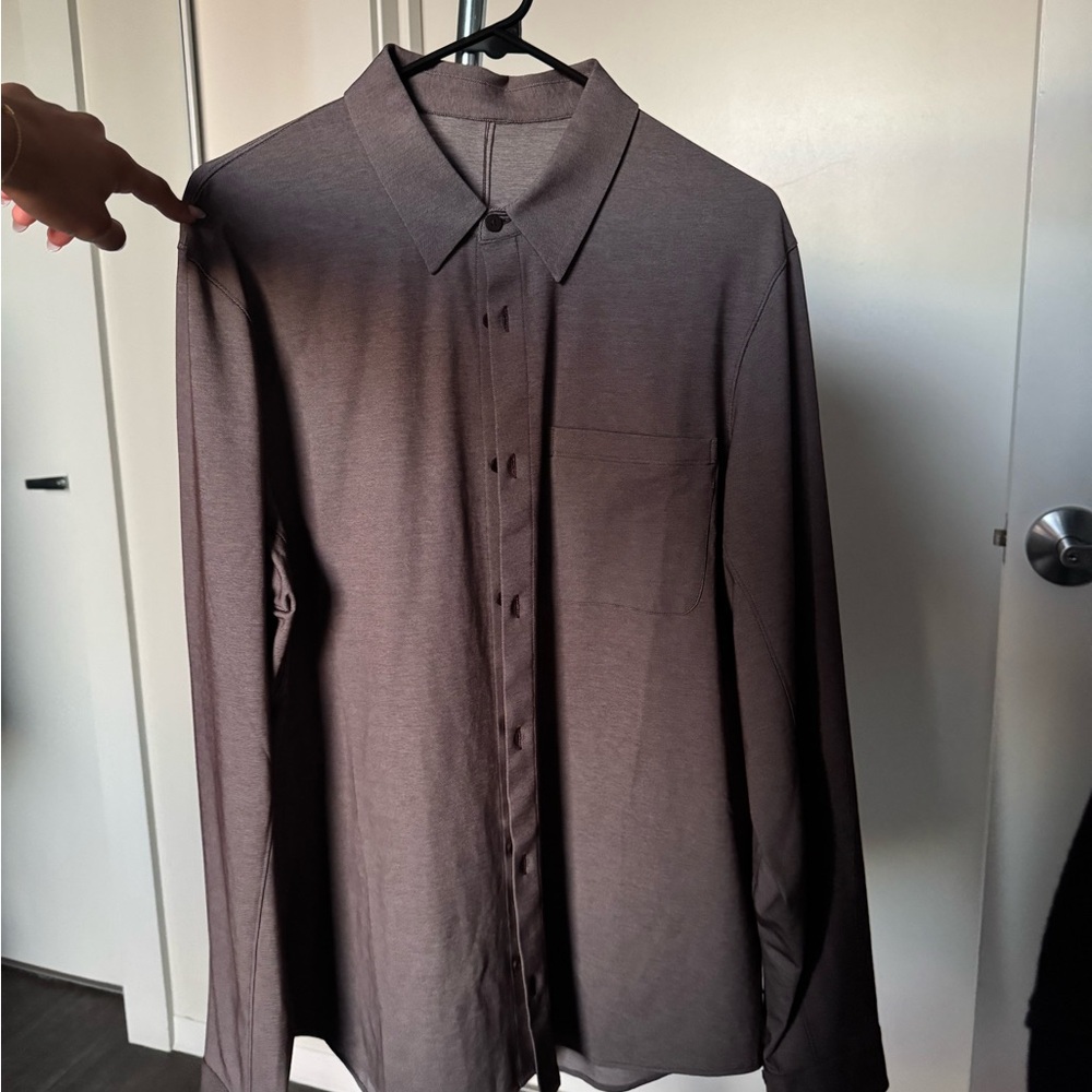 Lululemon Brown Button-Up Shirt